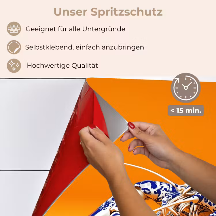 Kreeft - Delftsblauw - Schild - Stoer - Oranje keuken achterwand spatscherm klein -spatscherm_DE