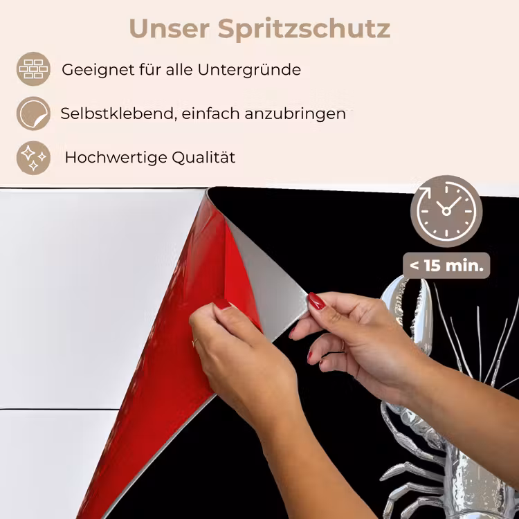 Kreeft - Zilver - Metallic - Luxe keuken achterwand spatscherm klein -spatscherm_DE