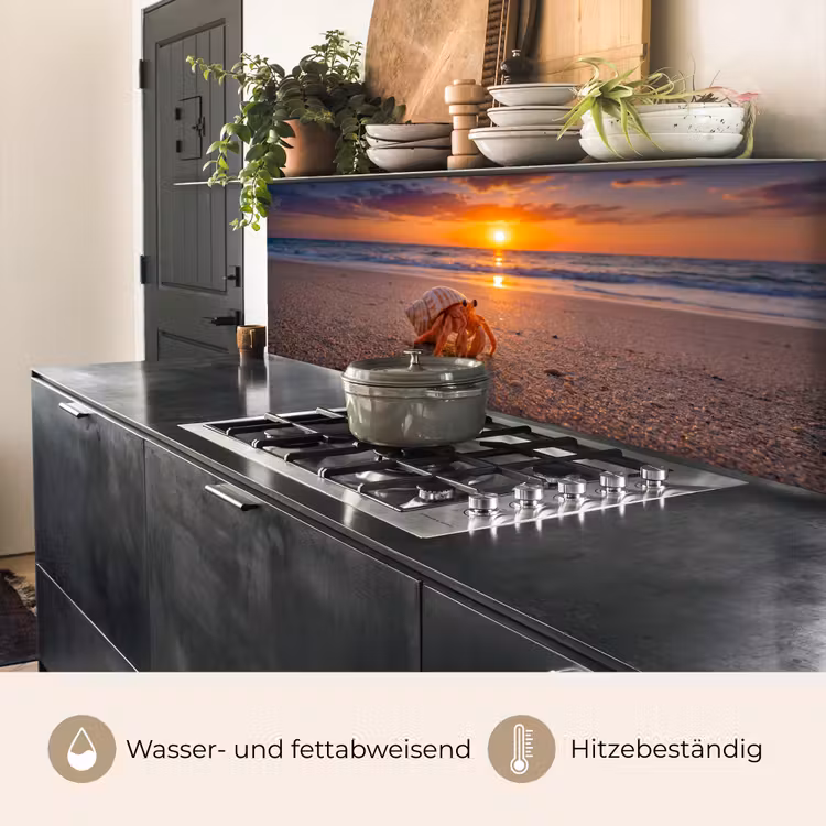 Kreeft - Strand - Natuur - Zonsondergang - Oranje keuken achterwand 2 middel -usp_DE