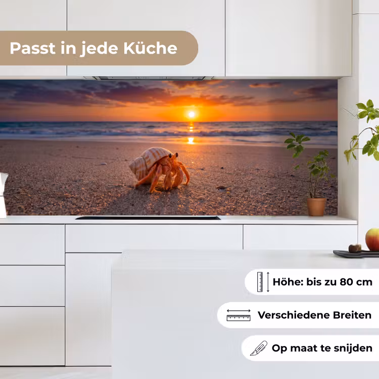 Kreeft - Strand - Natuur - Zonsondergang - Oranje keuken achterwand 2 middel -sfeer4_DE