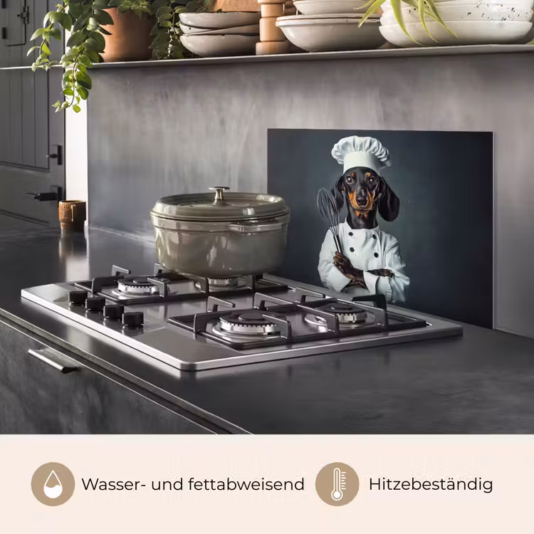 Hond - Garde - Kok keuken achterwand spatscherm klein -usp_DE
