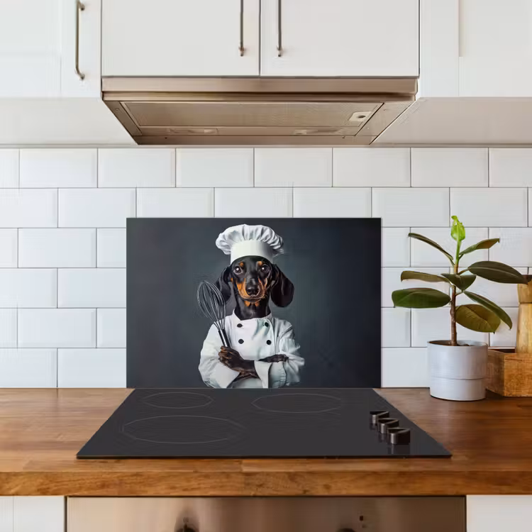 Hond - Garde - Kok keuken achterwand spatscherm klein -sfeer2