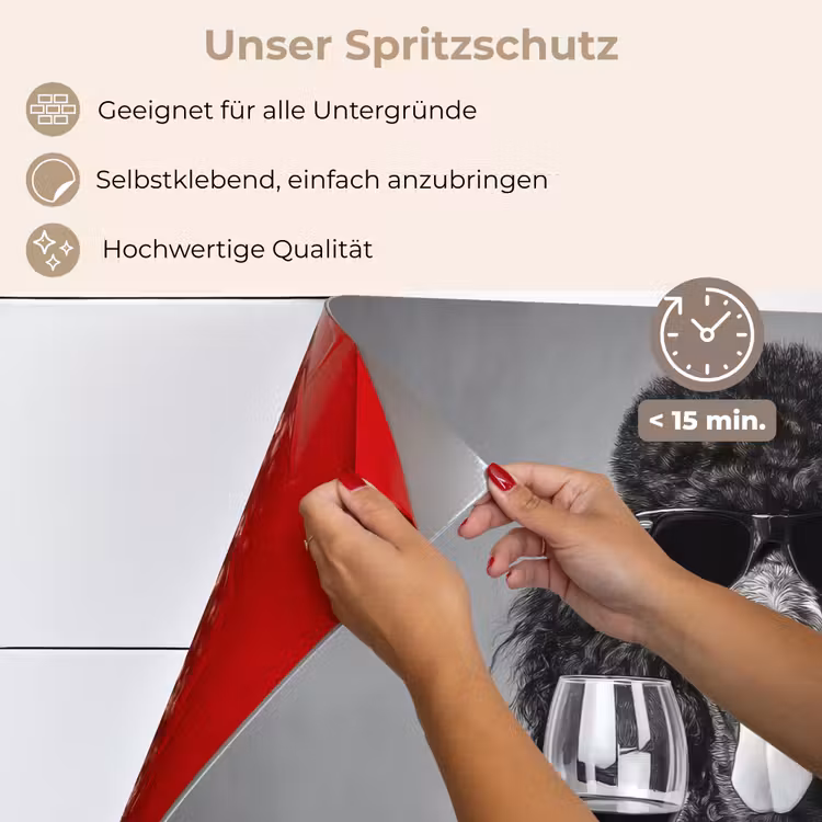 Hond - Krullen - Zonnebril - Wijn keuken achterwand spatscherm klein -spatscherm_DE