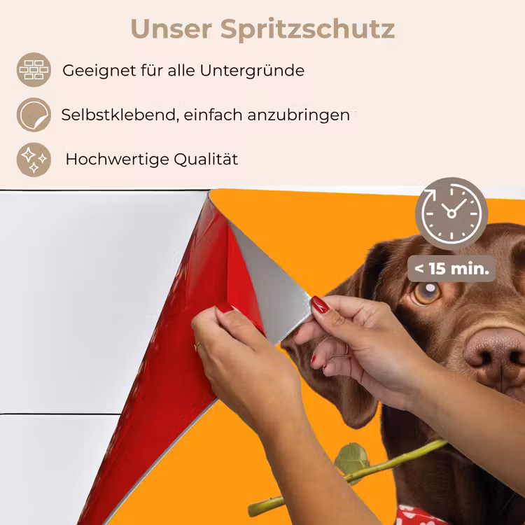 Hond - Oranje - Roos - Valentijn keuken achterwand spatscherm klein -spatscherm_DE