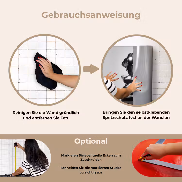 Hond - Zwart - Wijnglas - Zonnebril keuken achterwand spatscherm klein -gebruiksaanwijzing_DE