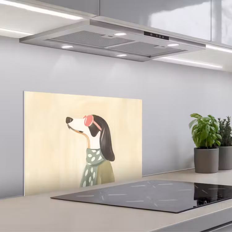 Hond - Zonnebril - Sjaal keuken achterwand spatscherm klein -3d_schuin