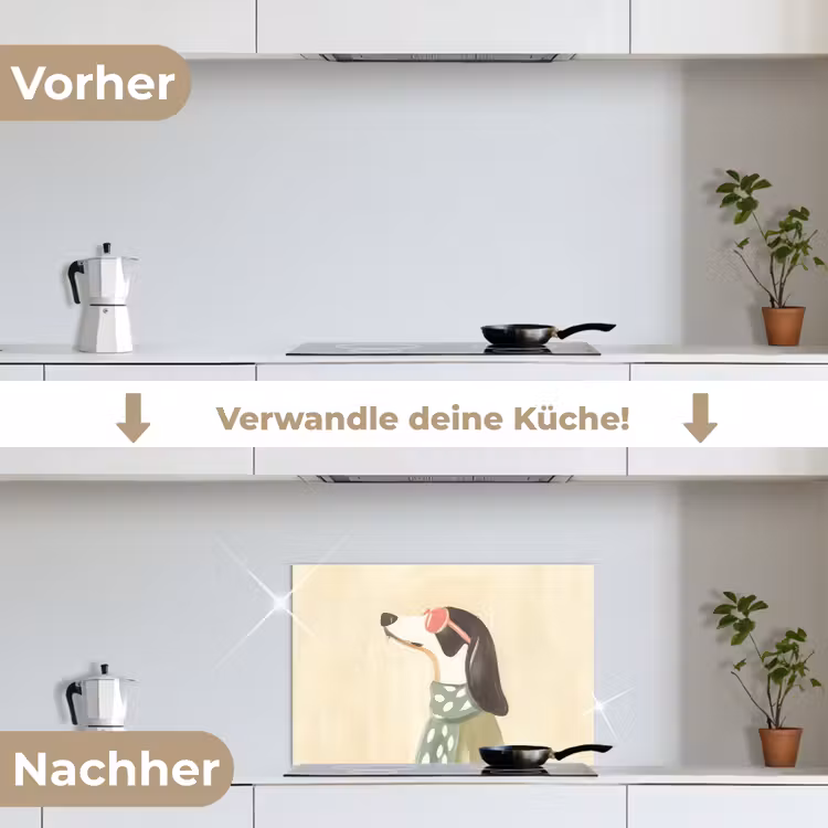 Hond - Zonnebril - Sjaal keuken achterwand spatscherm klein -voor_na_DE