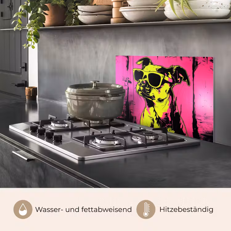 Hond - Zonnebril - Roze - Art keuken achterwand spatscherm klein -usp_DE