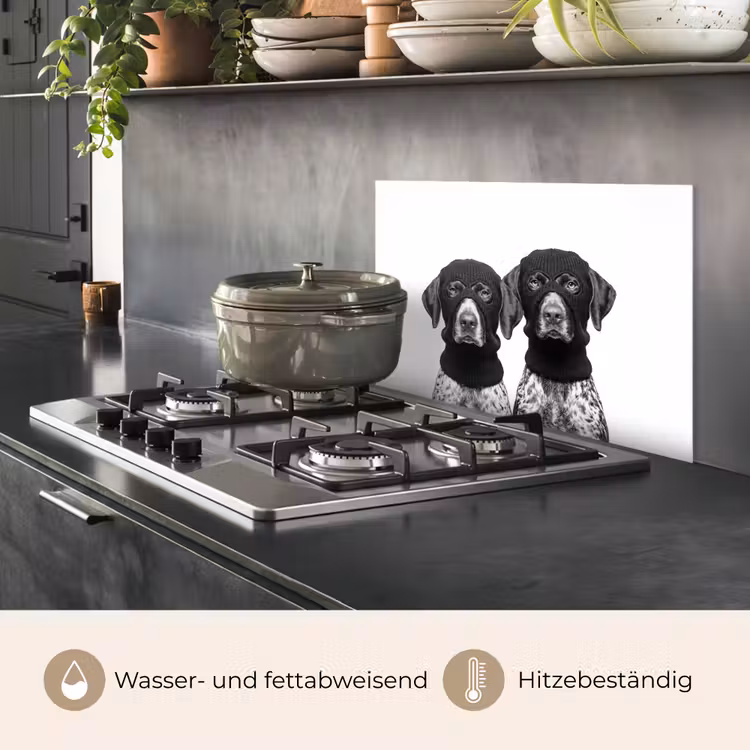 Honden - Bivakmuts - Zwart - wit keuken achterwand spatscherm klein -usp_DE