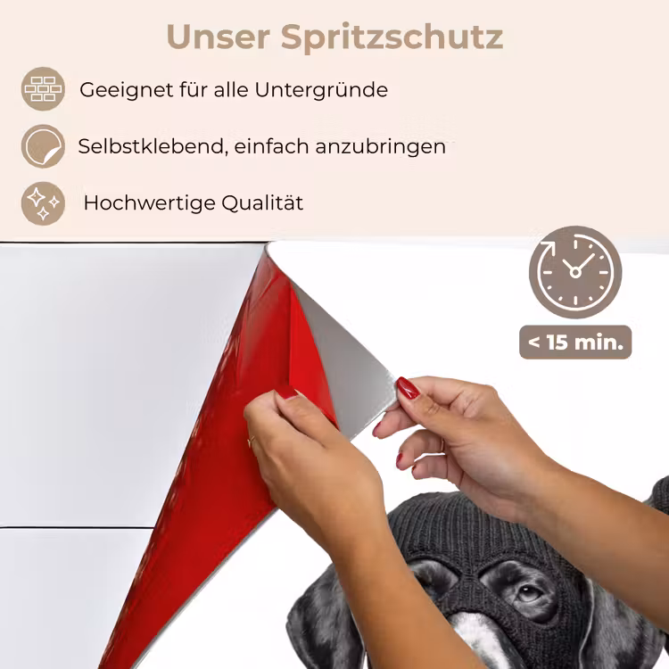 Honden - Bivakmuts - Zwart - wit keuken achterwand spatscherm klein -spatscherm_DE