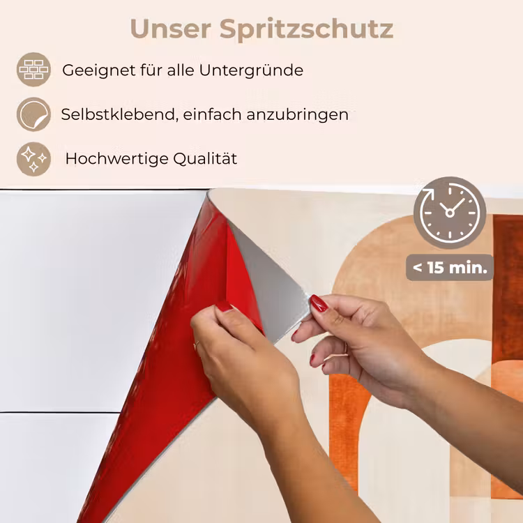Illustratie - Abstract - Vormen - Rood keuken achterwand spatscherm klein -spatscherm_DE