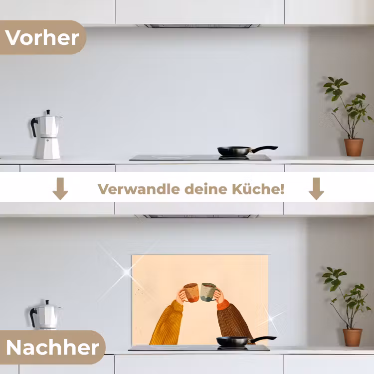 Illustratie - Mokken - Proosten - Bruin keuken achterwand spatscherm klein -voor_na_DE