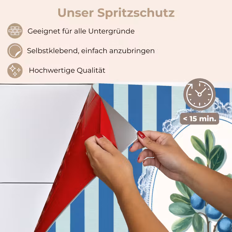 Illustratie - Bessen - Blauw - Strepen keuken achterwand spatscherm klein -spatscherm_DE