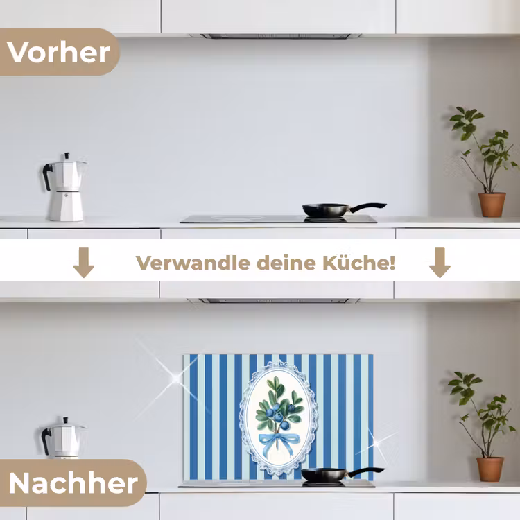 Illustratie - Bessen - Blauw - Strepen keuken achterwand spatscherm klein -voor_na_DE