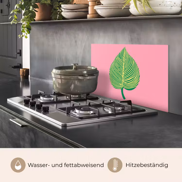 Illustratie - Blad - Minimalistisch - Groen keuken achterwand spatscherm klein -usp_DE
