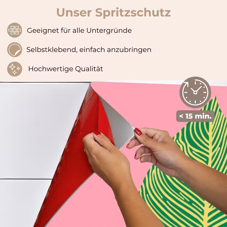 Illustratie - Blad - Minimalistisch - Groen keuken achterwand spatscherm klein -spatscherm_DE