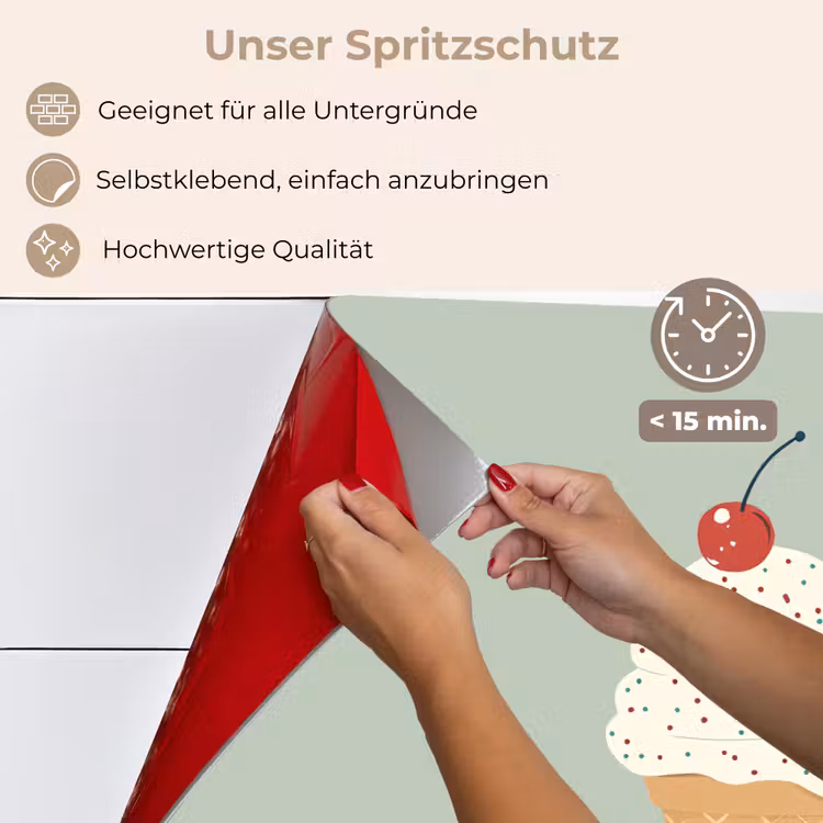 Illustratie - Ijsje - Spikkels - Kers keuken achterwand spatscherm klein -spatscherm_DE