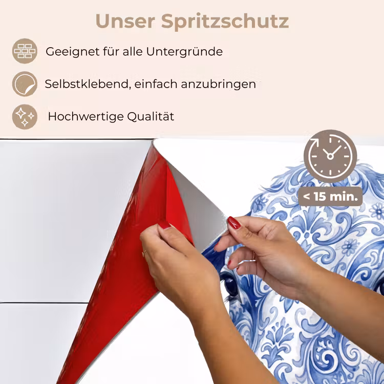 Illustratie - Koe - Blauw keuken achterwand spatscherm klein -spatscherm_DE
