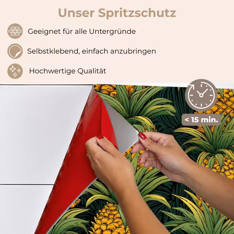 Illustratie - Patroon - Ananas keuken achterwand spatscherm klein 900 -spatscherm_DE