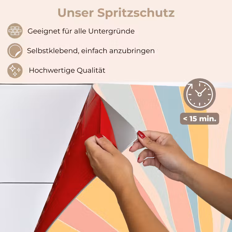 Illustratie - Zon - Pastelkleuren keuken achterwand spatscherm klein -spatscherm_DE
