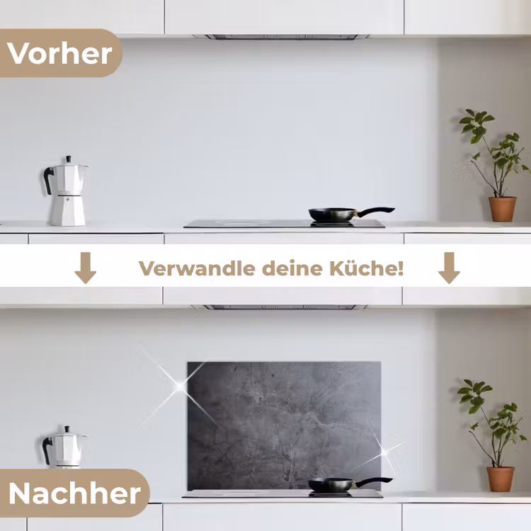 Industrieel - Beton - Grijs - Leisteen - Retro keuken achterwand spatscherm klein -voor_na_DE