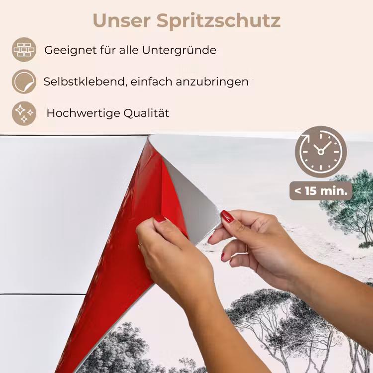Italiaans landschap parasoldennen - Kunst - Hendrik Voogd - Schilderij - Zwart wit - Oude meesters keuken achterwand spatscherm klein -spatscherm_DE