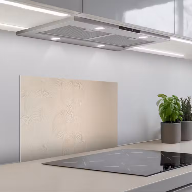 Japandi - Beige - Modern keuken achterwand spatscherm klein -3d_schuin