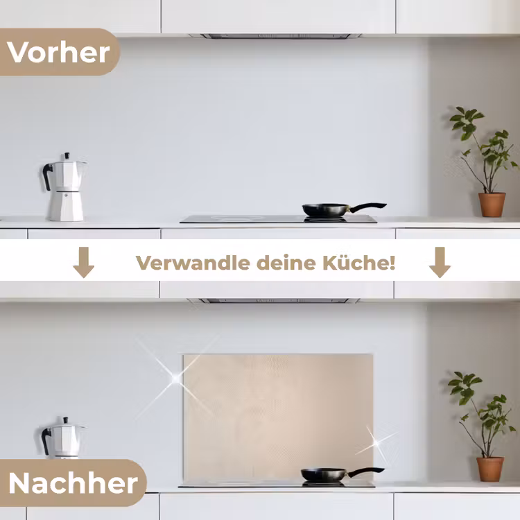 Japandi - Beige - Modern keuken achterwand spatscherm klein -voor_na_DE
