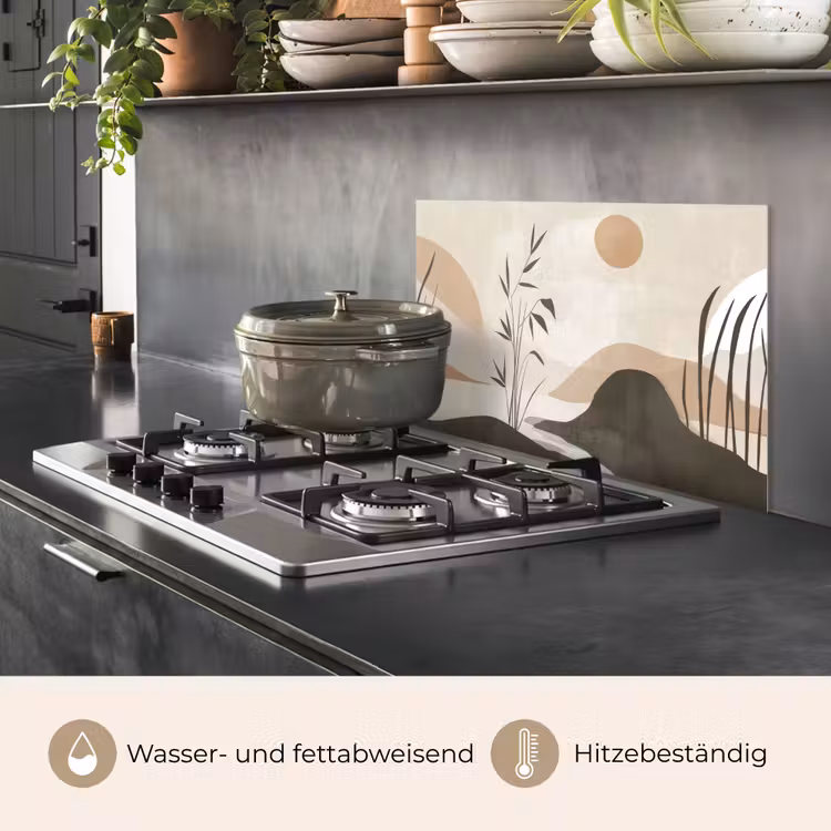 Japandi - Landschap - Beige keuken achterwand spatscherm klein -usp_DE