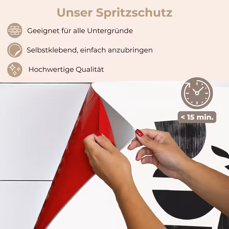 Japandi - Zwart - Abstract keuken achterwand spatscherm klein -spatscherm_DE