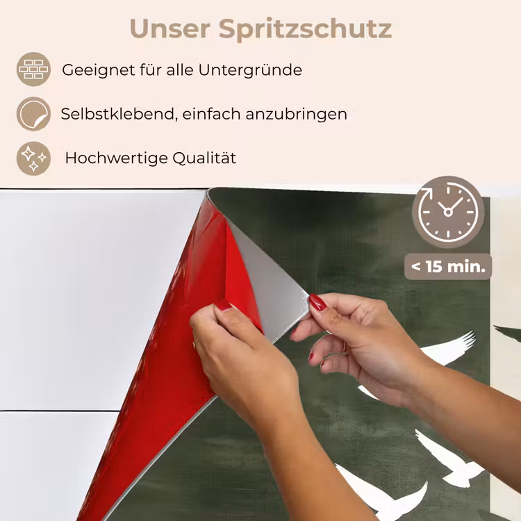 Japandi - Vogel - Groen keuken achterwand spatscherm klein -spatscherm_DE