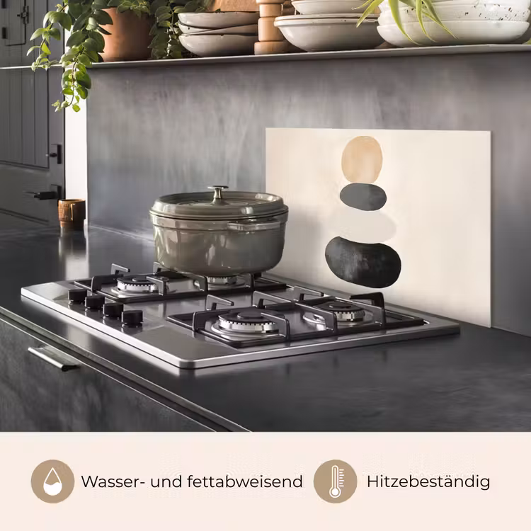 Japandi - Wabi sabi - Beige keuken achterwand spatscherm klein -usp_DE