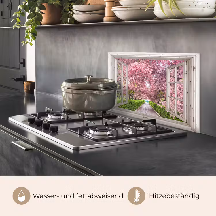 Japans - Sakura - Bloesem - Boom - Bloesem takken - Doorkijk keuken achterwand spatscherm klein -usp_DE