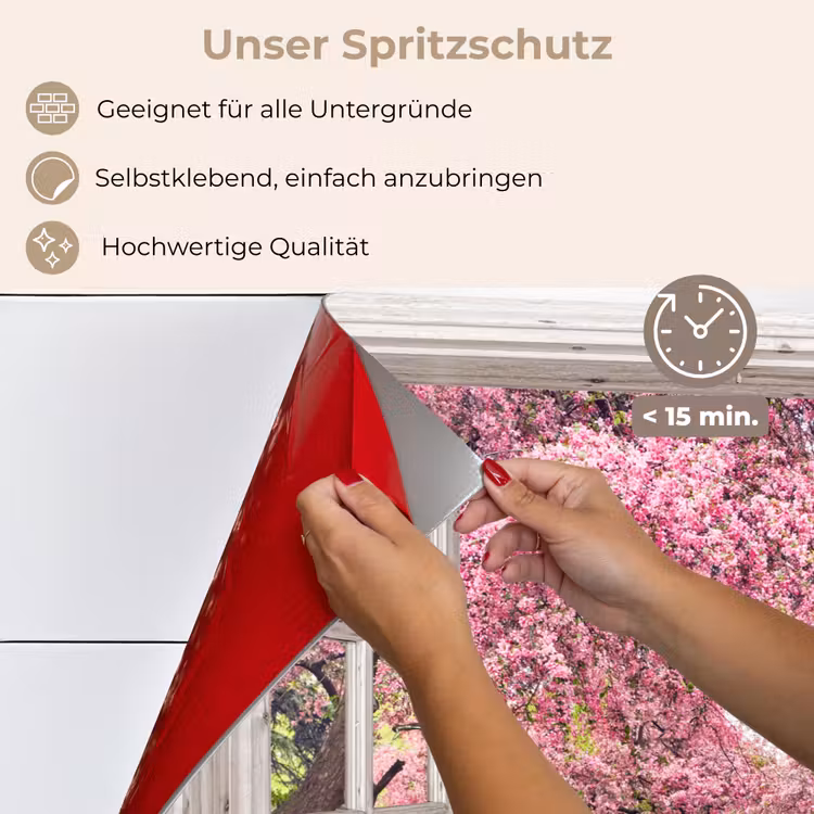 Japans - Sakura - Bloesem - Boom - Bloesem takken - Doorkijk keuken achterwand spatscherm klein -spatscherm_DE