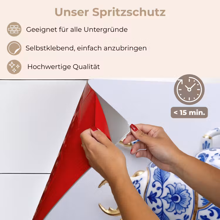 Kever - Delfts - Blauw - Goud keuken achterwand spatscherm klein -spatscherm_DE