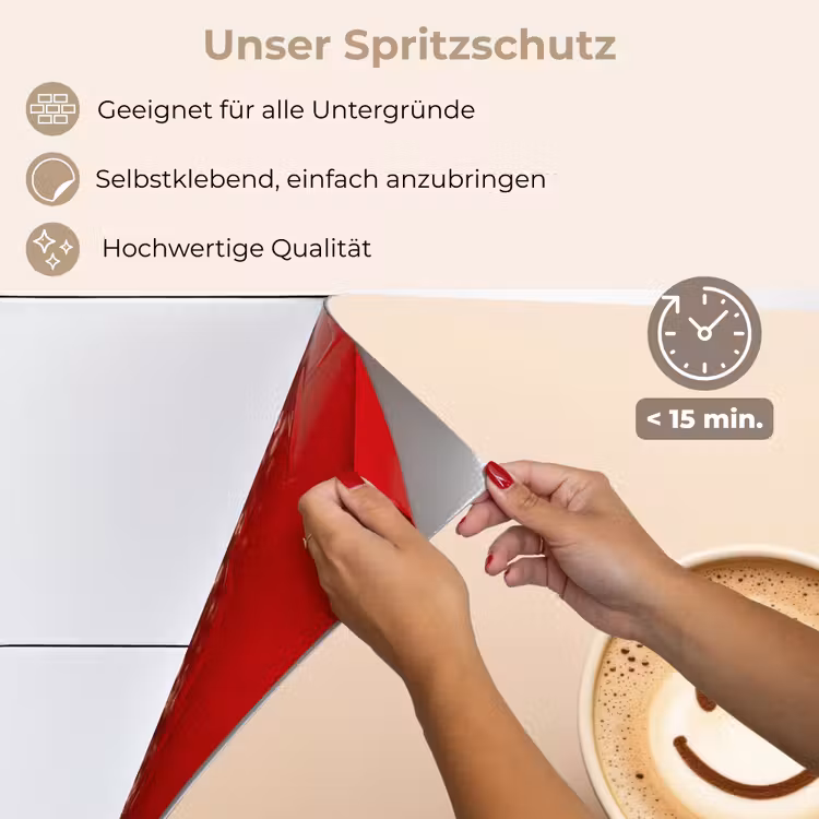 Koffie - Melkschuim - Lach - Beige keuken achterwand spatscherm klein -spatscherm_DE