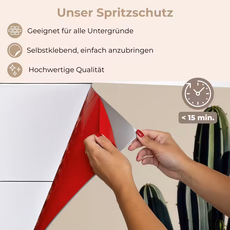 Cactus - Subtiel - Groen keuken achterwand spatscherm klein -spatscherm_DE