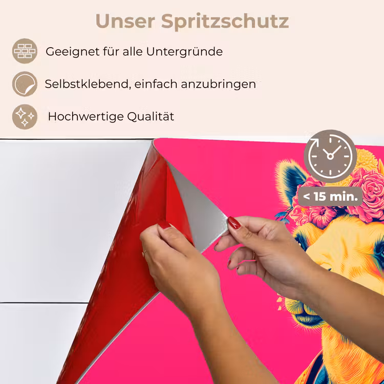 Kameel - Bloemen - Kimono - Waaiers keuken achterwand spatscherm klein -spatscherm_DE