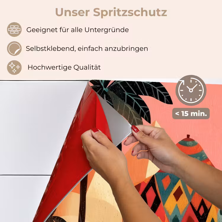 Kameel - Pyramides - Rode zon keuken achterwand spatscherm klein -spatscherm_DE