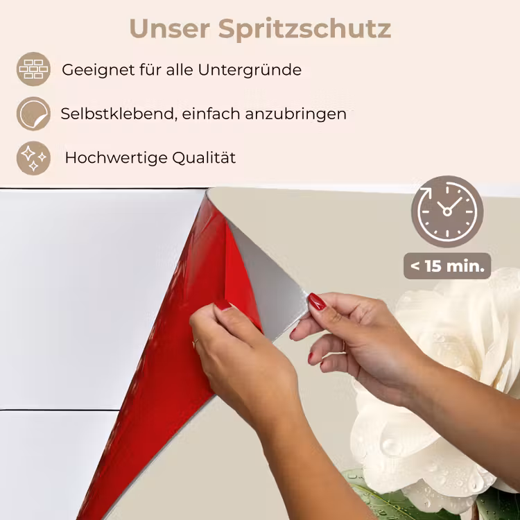 Cameliabloem - Wit - Groen keuken achterwand spatscherm klein -spatscherm_DE