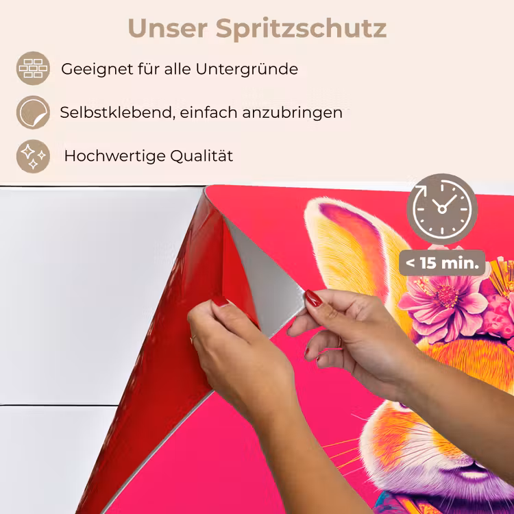 Konijn - Bloemen - Kleurrijk - Kimono keuken achterwand spatscherm klein -spatscherm_DE