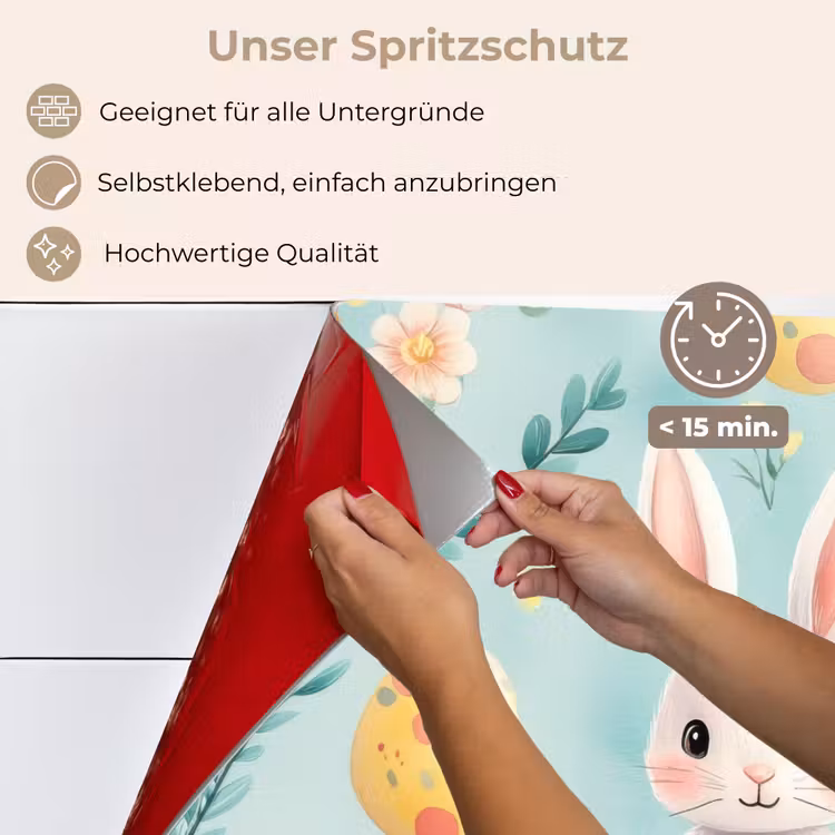 Konijn - Eieren - Takjes keuken achterwand spatscherm klein -spatscherm_DE