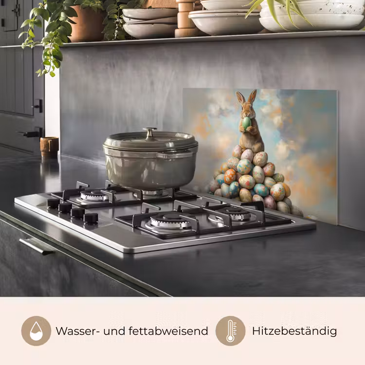 Konijn - Eieren - Kleurrijk keuken achterwand spatscherm klein -usp_DE