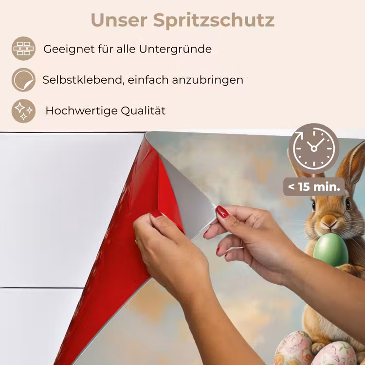 Konijn - Eieren - Kleurrijk keuken achterwand spatscherm klein -spatscherm_DE