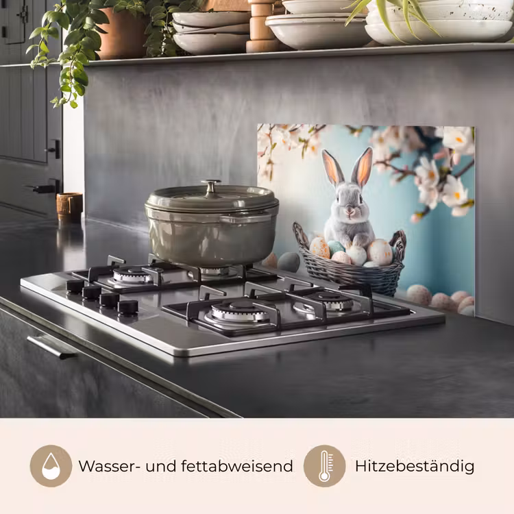 Konijn - Eieren - Mand keuken achterwand spatscherm klein -usp_DE