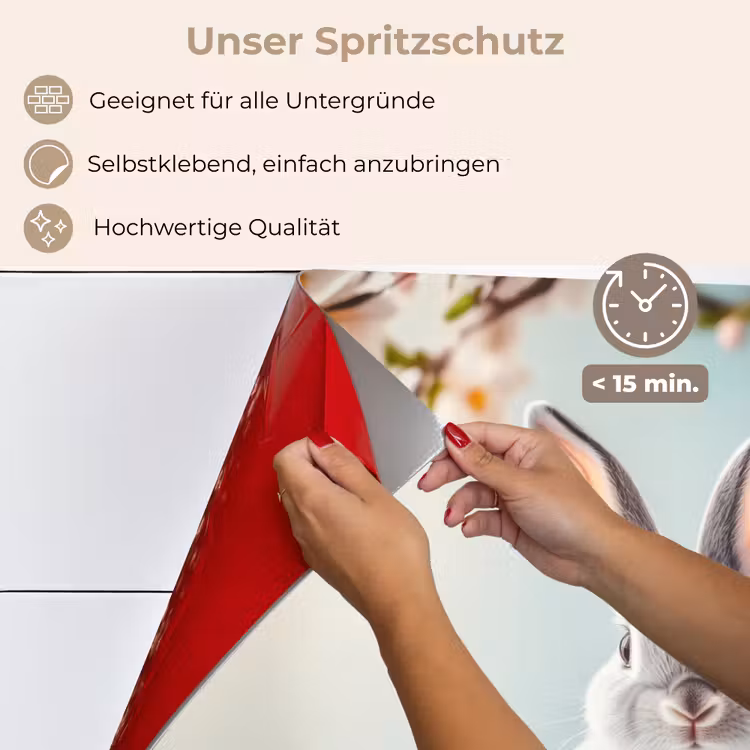 Konijn - Eieren - Mand keuken achterwand spatscherm klein -spatscherm_DE