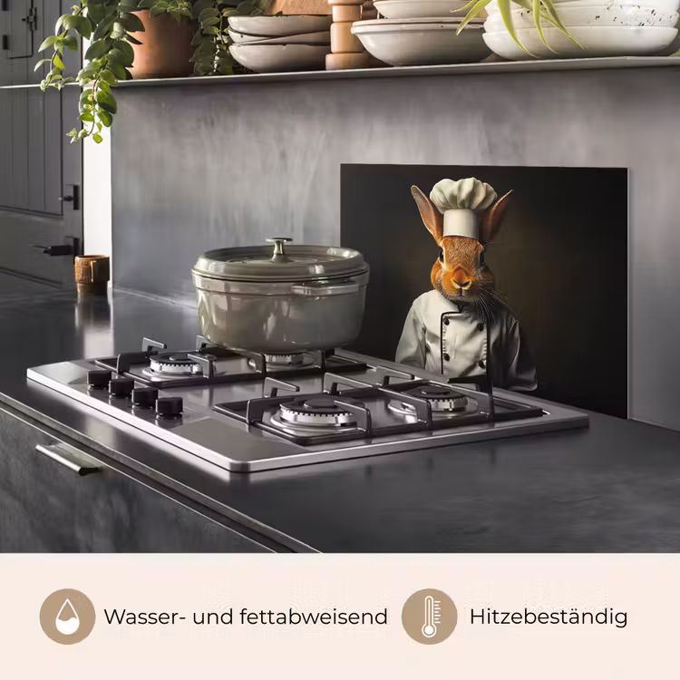 Konijn - Kok - Dier keuken achterwand spatscherm klein -usp_DE