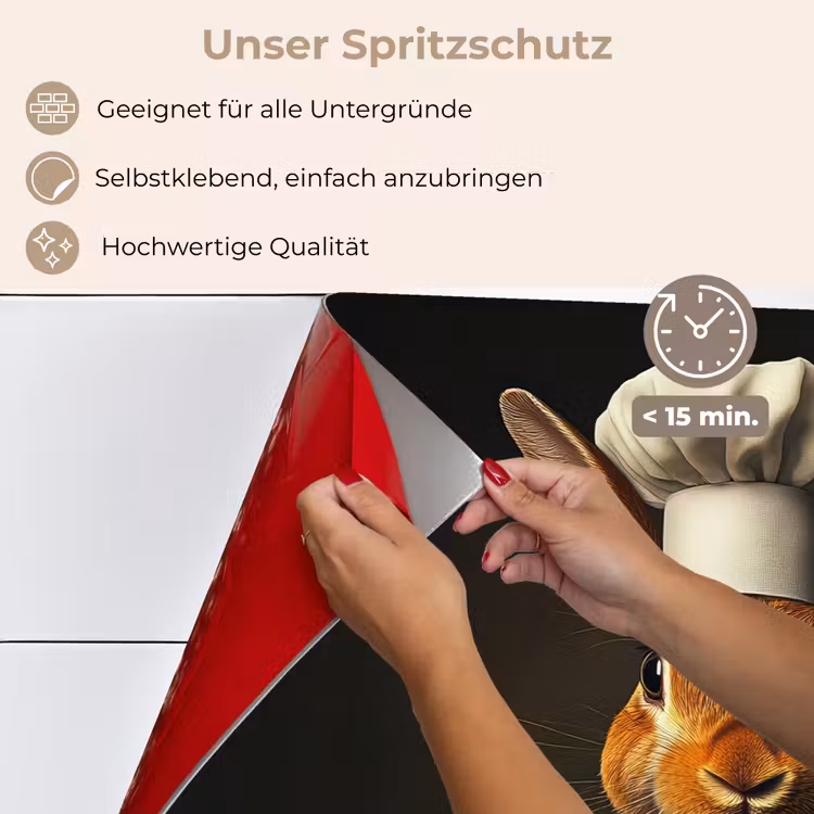 Konijn - Kok - Dier keuken achterwand spatscherm klein -spatscherm_DE