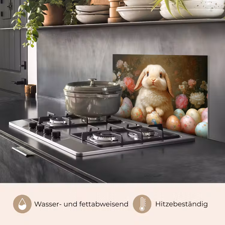 Konijn - Paaseieren - Stilleven keuken achterwand spatscherm klein -usp_DE