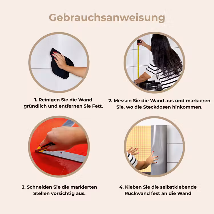 Ruitjes - Grid - Minimalistisch - Geel - Roze keuken achterwand 2 middel 871 -gebruiksaanwijzing_DE